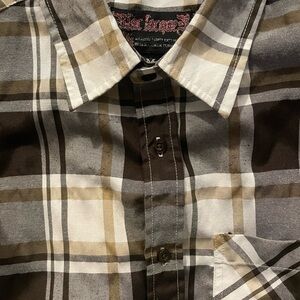 Men's Brown Plaid Shirt